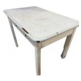 Vintage White Wooden Writing Desk with Center Drawer