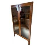 Antique Mission Oak Corner Cabinet - Double Doors