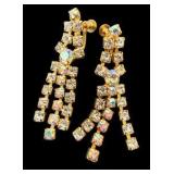 Rhinestone Chandelier Style Brooch & Earring Set
