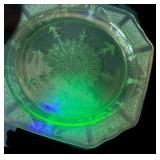 Pair of Vaseline Glass Plates