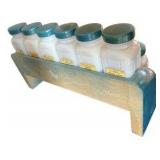 Vintage Griffith's Laboratories Milk Glass Spice Jars on Stand