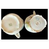 Vintage Pink Creamer & Sugar Set and Two Mustache Coffee Cups