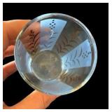 Vintage Mid Century Blue & Gold Juice Glasses