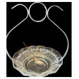 Vintage Condiment Dish, Condiment Jar & Small Glass Basket