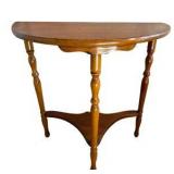Small Wooden Half Moon Console Accent Table
