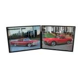 Pair of Framed Classic Model Car Photographs