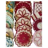 Assortment of Vintage Crochet Pot Holders & Doilies