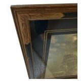 Antique Framed Gordan Grant Lithograph/Print - USS Constitution Seascape Art