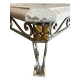 Stone Tile Top & Wrought Iron Coffee Table