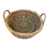 Round Wicker Ottoman & Wicker Basket