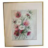 Beautiful Pink & White Floral Framed Watercolor