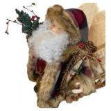 Light Up Rustic Santa and Electronic Skiing Santa