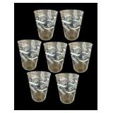 Vintage Clear & White Juice Glasses