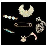 Variety of Vintage Brooches
