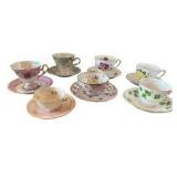 Variety of Tea Cups and Saucers