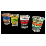 Vintage Multicolored Stripped Juice Cups