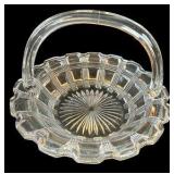 Vintage Condiment Dish, Condiment Jar & Small Glass Basket