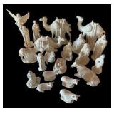 Vintage White Porcelain Nativity Set