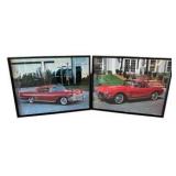 Pair of Framed Classic Model Car Photographs