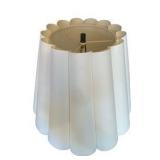 Brown Ceramic Lamp with Wavy Lamp Shade