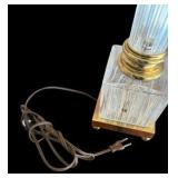 Regency Style Glass and Brass Table Lamp
