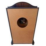 Wooden Mantel Clock Featuring A Wolf Themed Scene