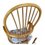 Pair of Oak Bar Stools with Seat Cushions