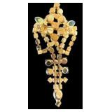 Rhinestone Chandelier Style Brooch & Earring Set