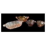 Pink Depression & Amethyst Glassware