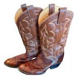 Pair of Vintage Tony Lama Cowboy Boots - Eel Skin - Size 8.5D