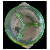 Vaseline Glass Relish Platter & Salt and Pepper Shakers