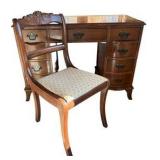 Vintage Mahogany Kneehole Desk & Chair