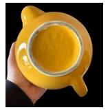 Yellow Accent Dishes - Lipton Tea Teapot, McCoy Dish, Daisy Pitcher & Sunflower Doily