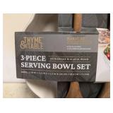 NEW THYME & TABLE HARVEST COLLECTION 3-PIECE SERVING BOWL SET