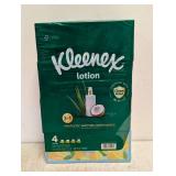 NEW KLEENEX LOTION COCONUT + ALOE 3-IN-1 TISSUE 4 PACK