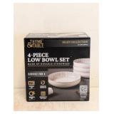 NEW THYME & TABLE RILEY COLLECTION 4PC. LOW BOWL SET