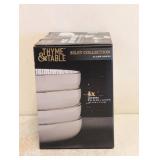 NEW THYME & TABLE RILEY COLLECTION 4PC. LOW BOWL SET