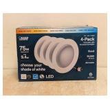 NEW FEIT ELECTRIC 5/6” LED RECESSED DOWNLIGHTS 75W 4PK