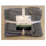 NEW MAINSTAYS BATH TOWEL SET GRAY 6PK