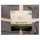 NEW MAINSTAYS BATH TOWEL SET GRAY 6PK