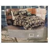 NEW HIG 5PC COMFORTER SET GREEN KING SIZE