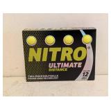 NEW NITRO ULTIMATE DISTANCE TWO PIECE GOLF BALLS 12PK