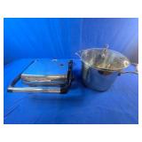 Hamilton Beach Panini Press & Gourmet Sandwich Maker, Stainless Steel Stock Pot with Lid