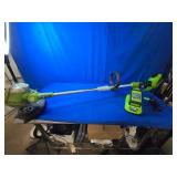 Greenworks 40V Cordless 2-in-1 Trimmer Edger (Gen 2) - 13" Lawn Weed Wacker for Fence & Sidewalk , Lightweight Gas Trimmer Alternative with Auto Feed Spool , 2.0Ah Battery & Charger