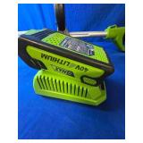 Greenworks 40V Cordless 2-in-1 Trimmer Edger (Gen 2) - 13" Lawn Weed Wacker for Fence & Sidewalk , Lightweight Gas Trimmer Alternative with Auto Feed Spool , 2.0Ah Battery & Charger