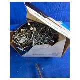 Bin of Assorted Items, Box of Nails, Assorted Tools, 3 New Pots, Etc.