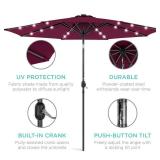 Solar LED Lighted Patio Umbrella w/ Tilt Adjustment, UV-Resistant - 10ft