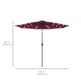 Solar LED Lighted Patio Umbrella w/ Tilt Adjustment, UV-Resistant - 10ft