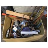 Box of misc Tools/ Drill bits/ saw