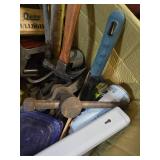 Box of misc Tools/ Drill bits/ saw